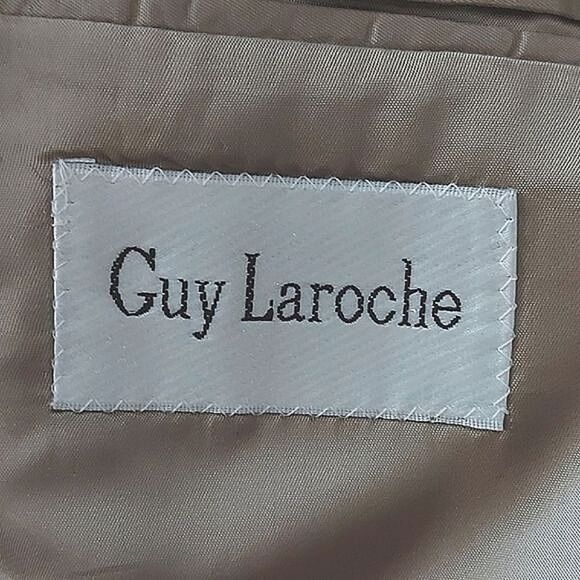 Vtg Guy Laroche "Charles" natural tone wool-linen blend sport coat - Picture 3 of 14